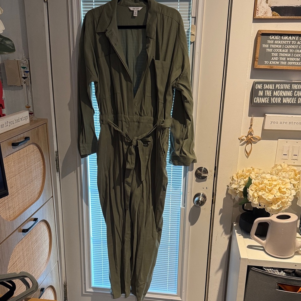 Nine West Olive Green Jumpsuit
